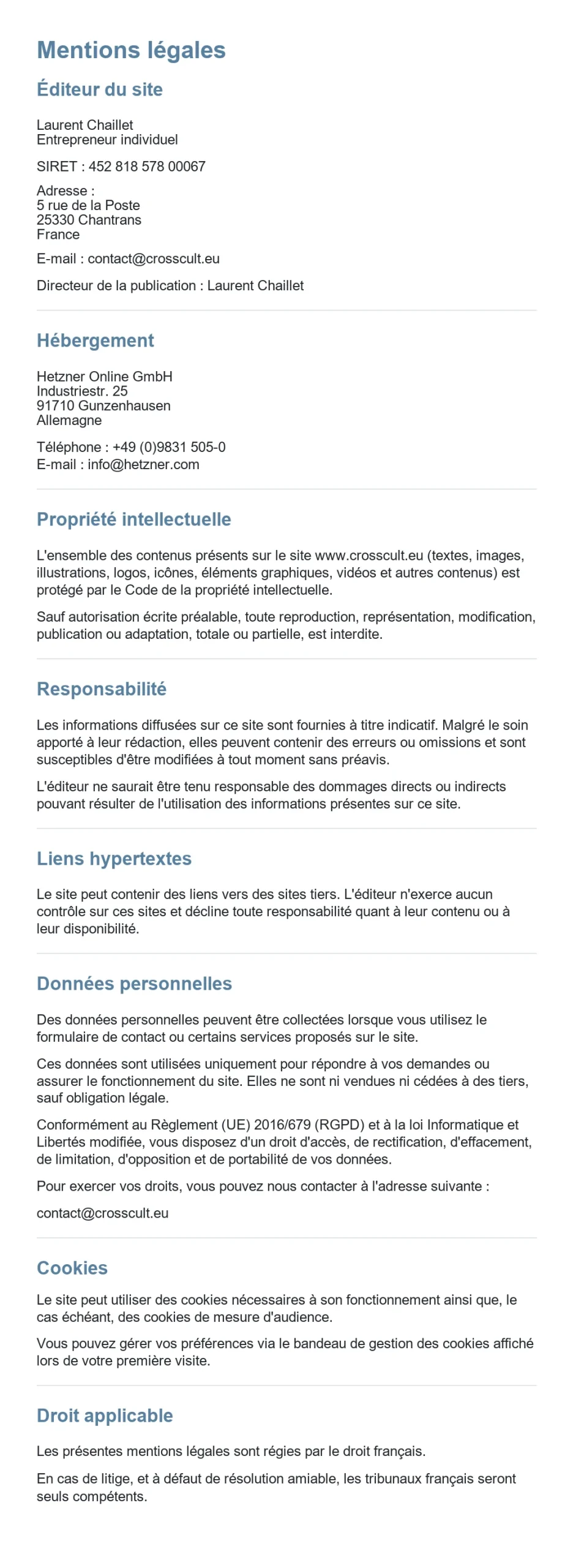 Mentions legales